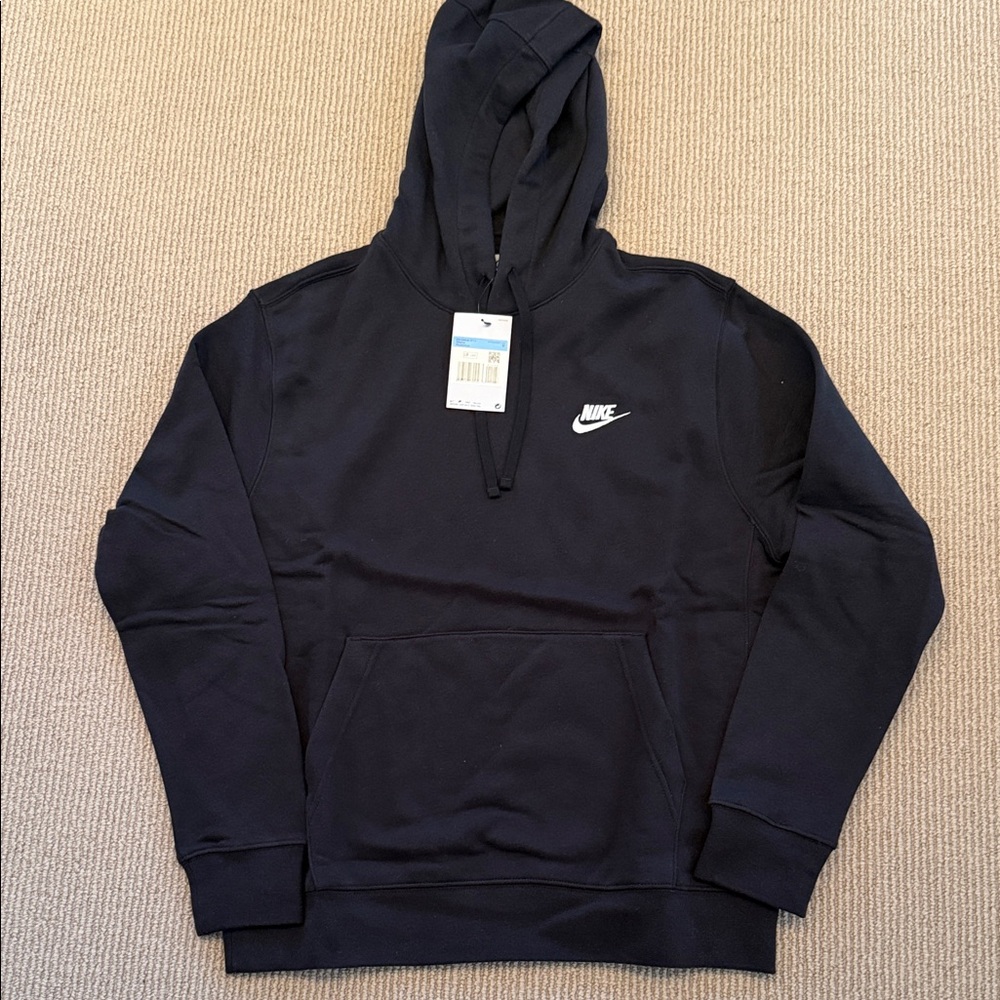 Nike Black Pullover Hoodie with White Swoosh